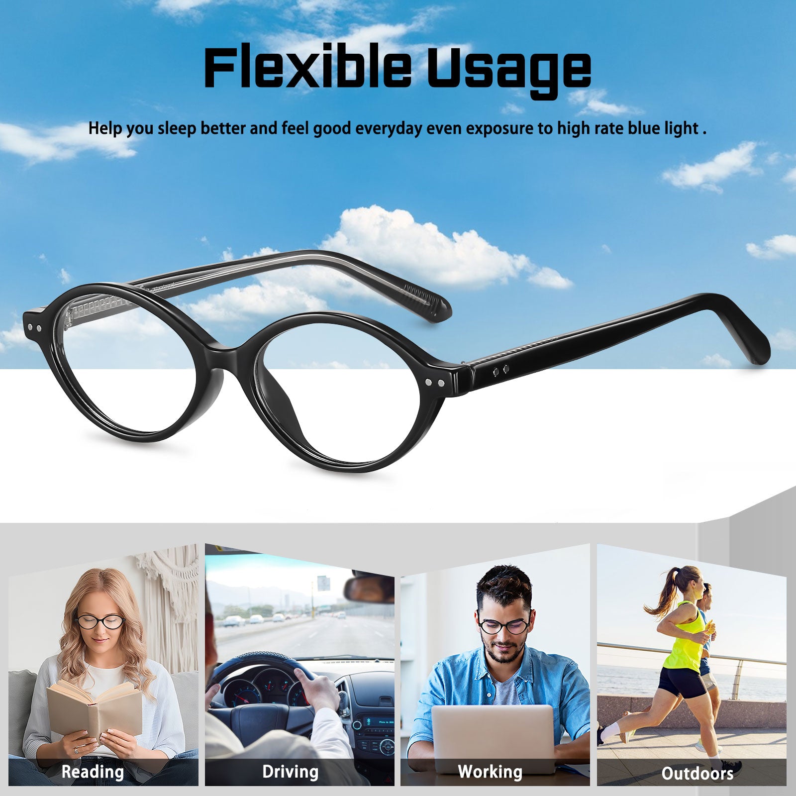 HAOLOTA Round Blue Light Blocking Glasses Women BG6101