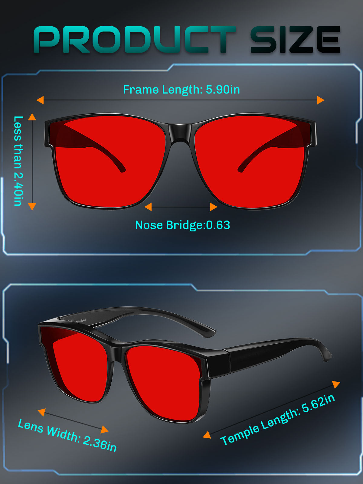HAOLOTA Blue Light Blocking Sleep Glasses Fitovers SPG0174