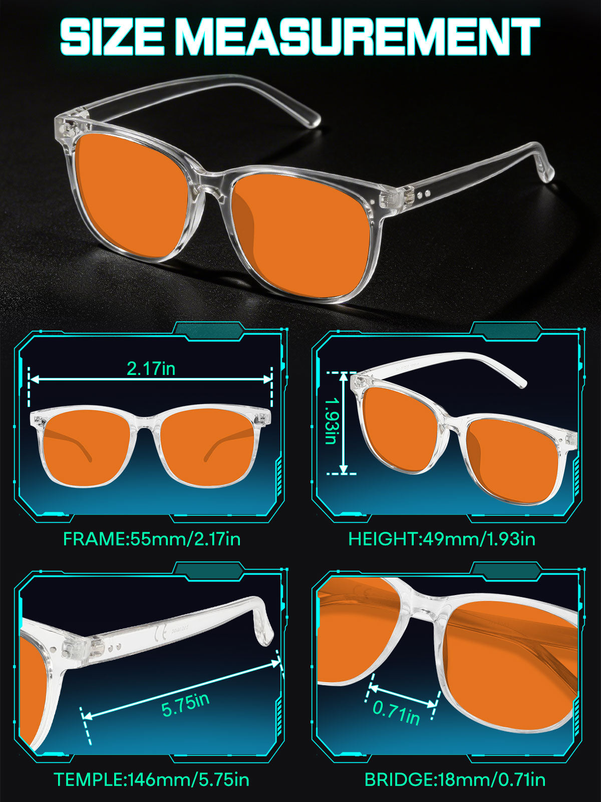HAOLOTA Blue Green Light Blocking Sleep Glasses SPG8081