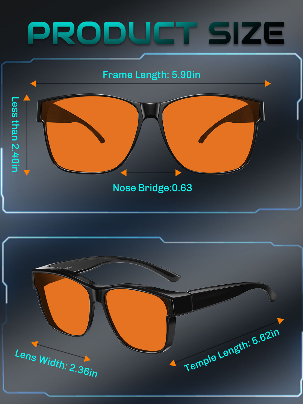 HAOLOTA Blue Light Blocking Sleep Glasses Fitovers SPG0174
