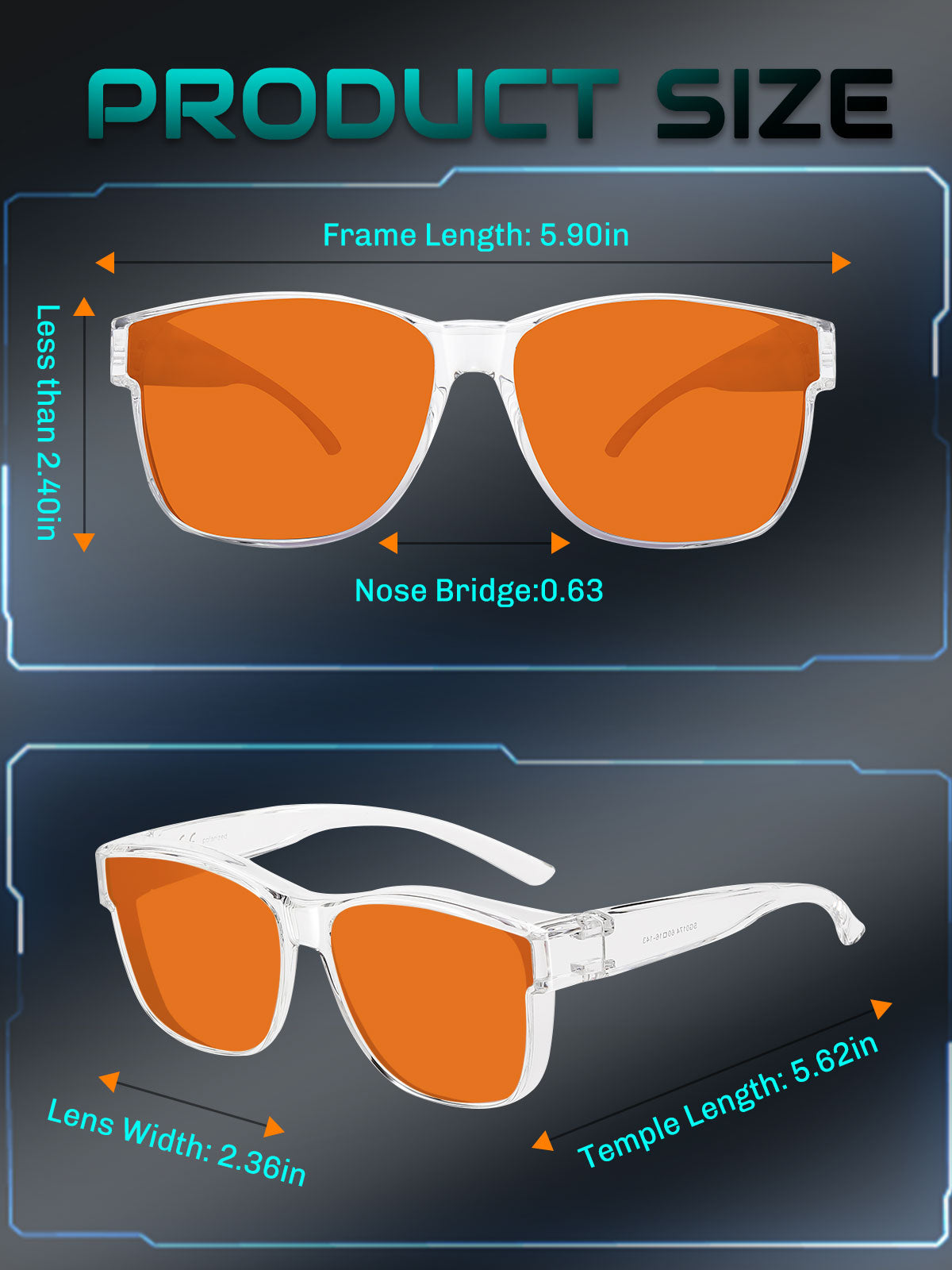 HAOLOTA Blue Light Blocking Sleep Glasses Fitovers SPG0174