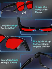HAOLOTA Blue Light Blocking Sleep Glasses Fitovers SPG0174