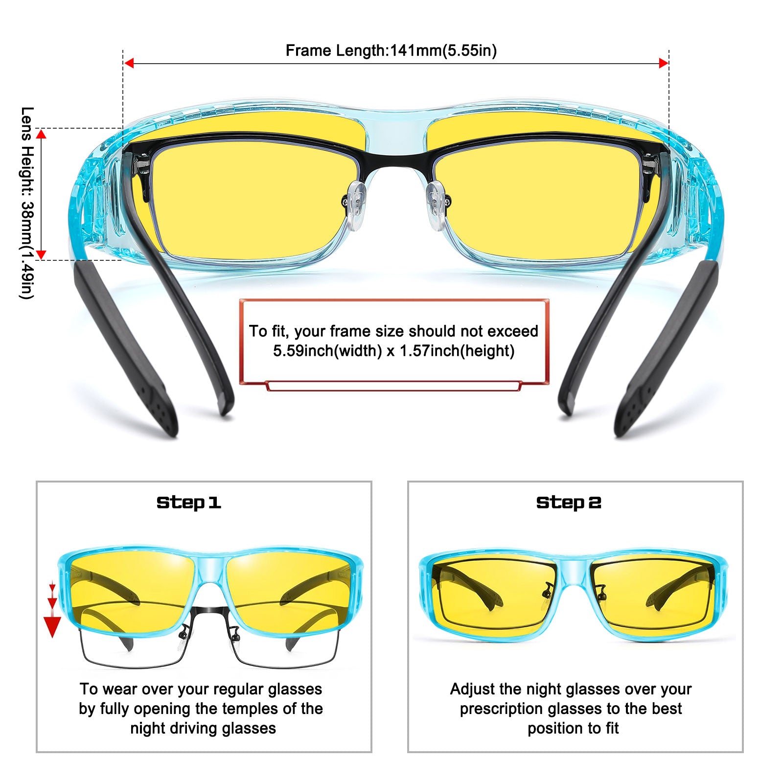 HAOLOTA Night Driving Over Glasses Men Women NV0311