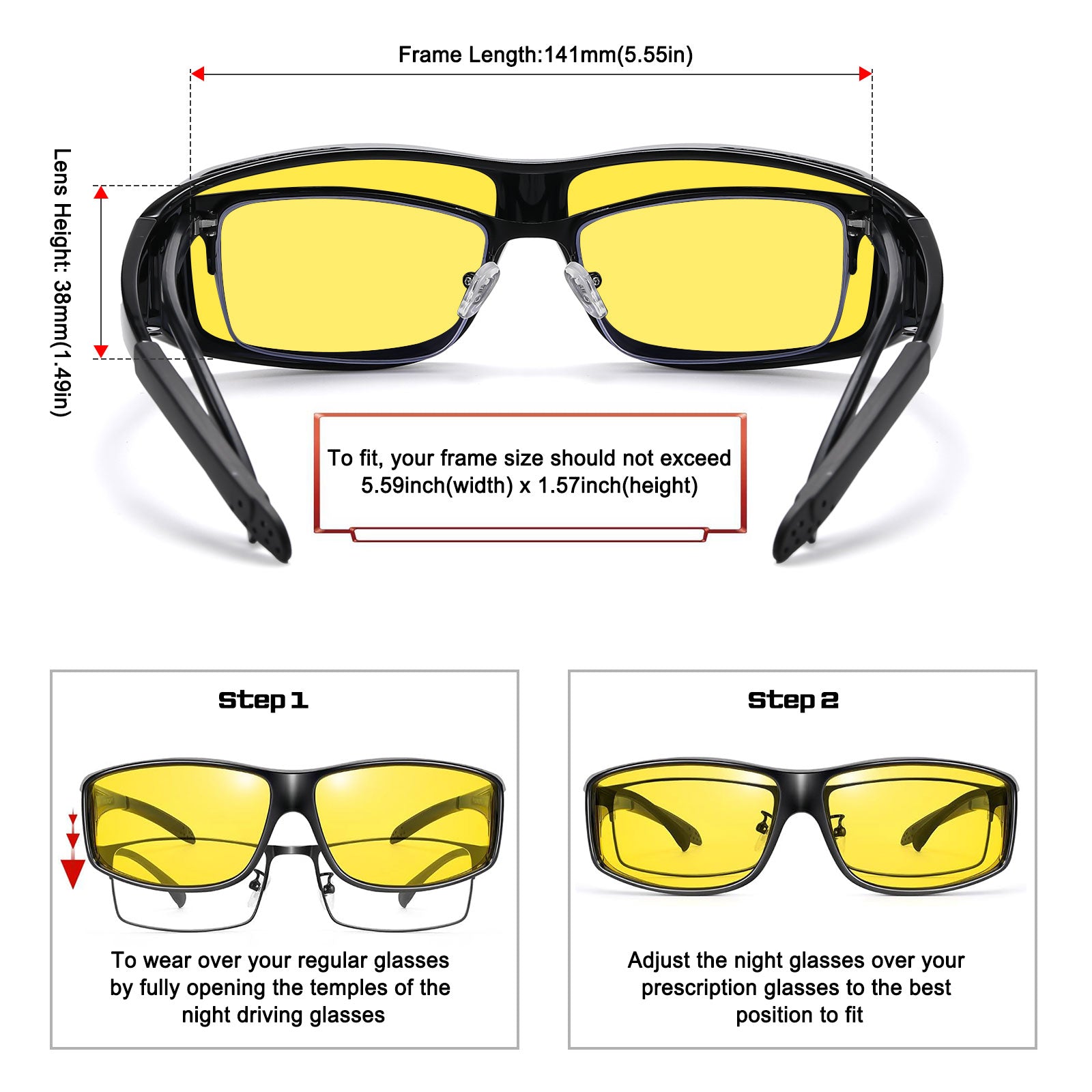 HAOLOTA Night Driving Over Glasses Men Women NV0311