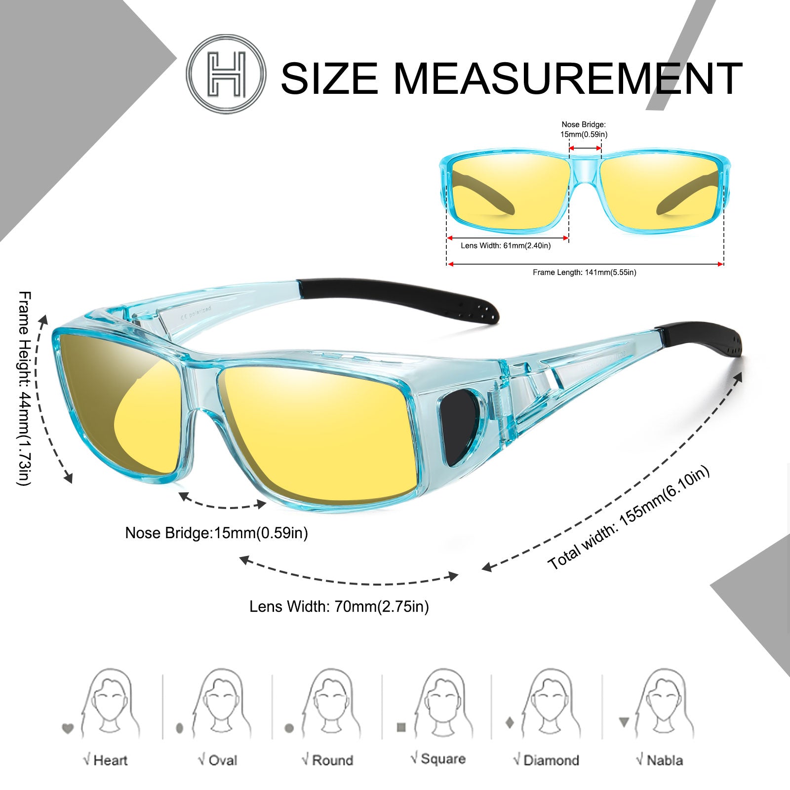 HAOLOTA Night Driving Over Glasses Men Women NV0311