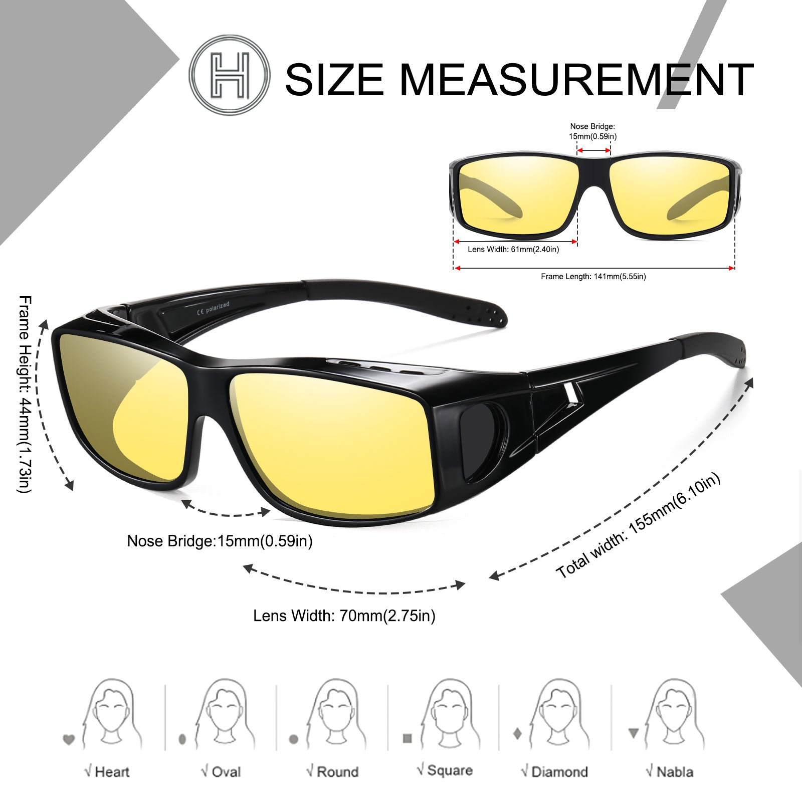 HAOLOTA Night Driving Over Glasses Men Women NV0311