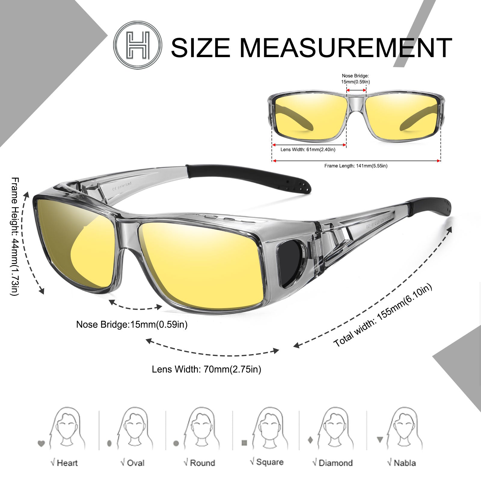 HAOLOTA Night Driving Over Glasses Men Women NV0311