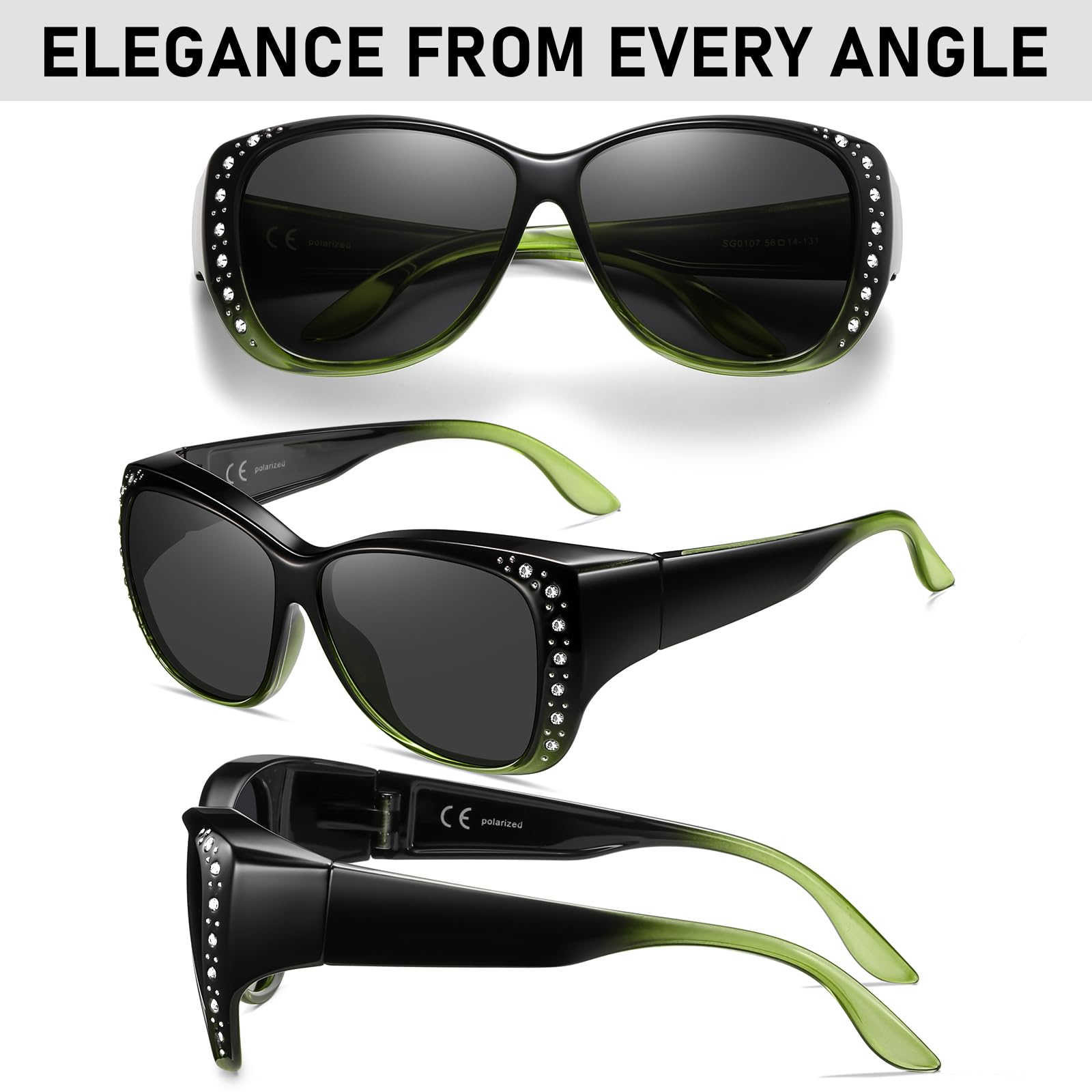 HAOLOTA Rhinestone Fit Over Sunglasses Women SG0107