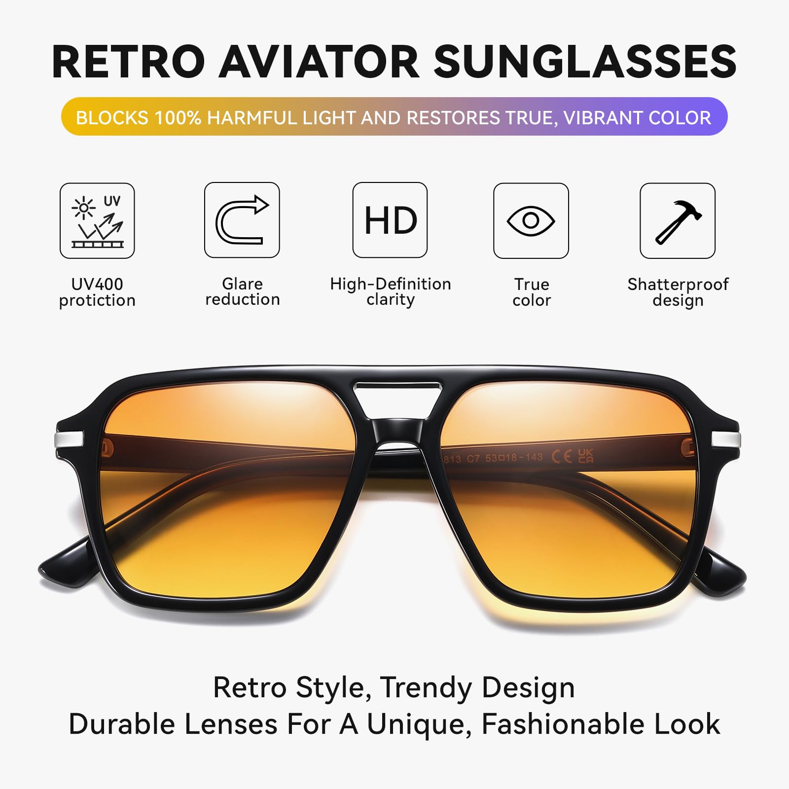 HAOLOTA Retro Aviator Sunglasses Women Men SG3483