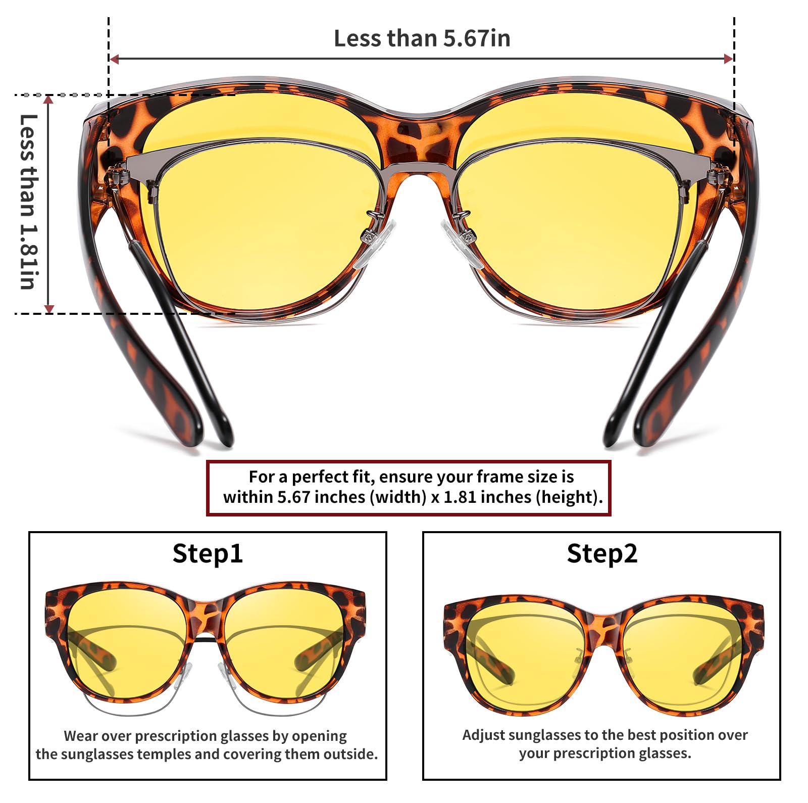 HAOLOTA Night Driving Glasses Over Glasses Women NV0179