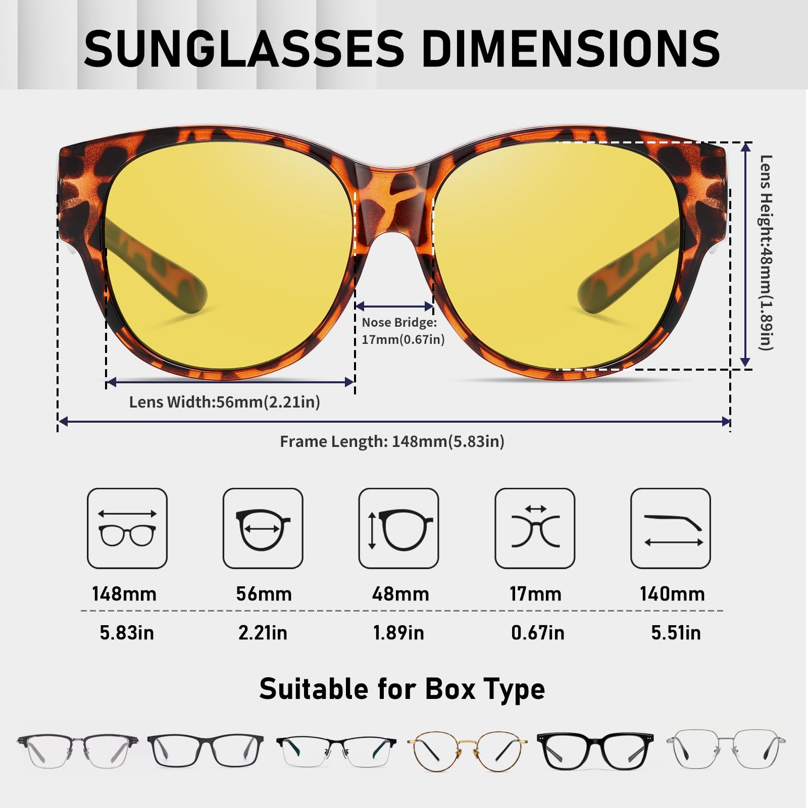 HAOLOTA Night Driving Glasses Over Glasses Women NV0179