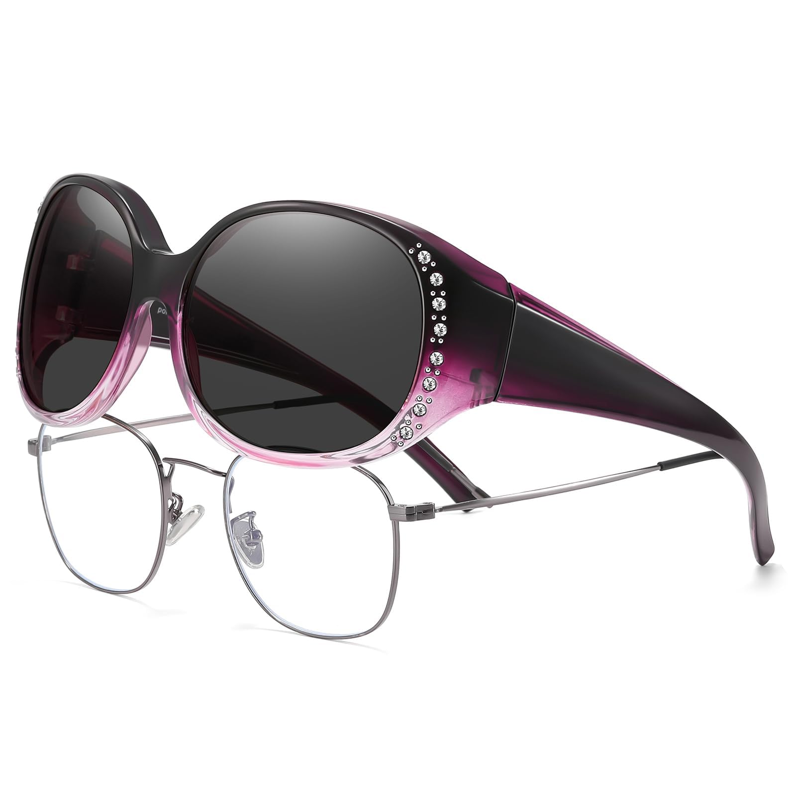 HAOLOTA Rhinestone Fit Over Sunglasses Women SG0108