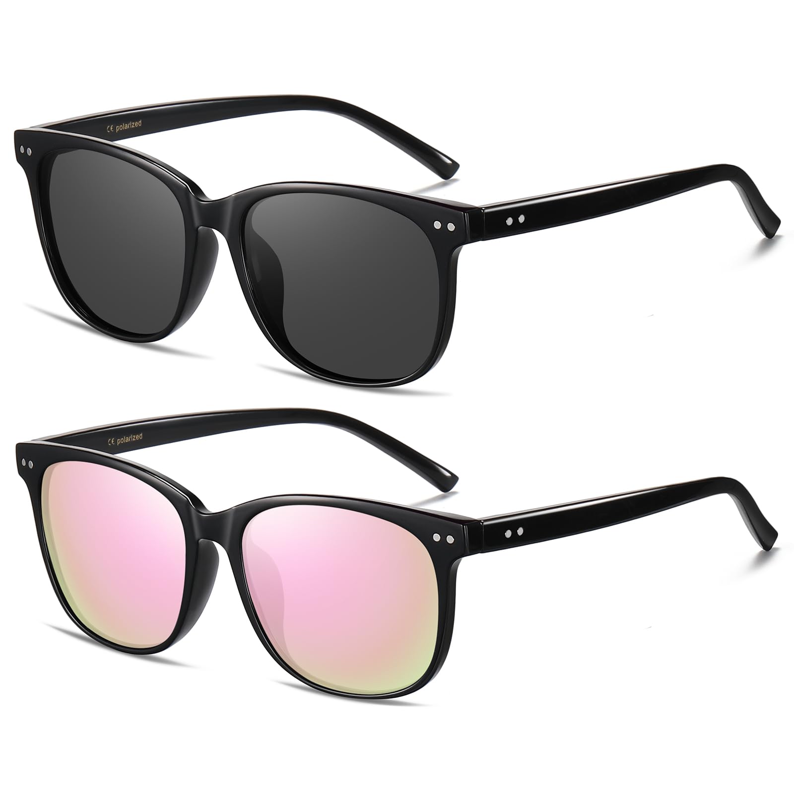 HAOLOTA 2pcs Classic Round Sunglasses Women SG8081-2P