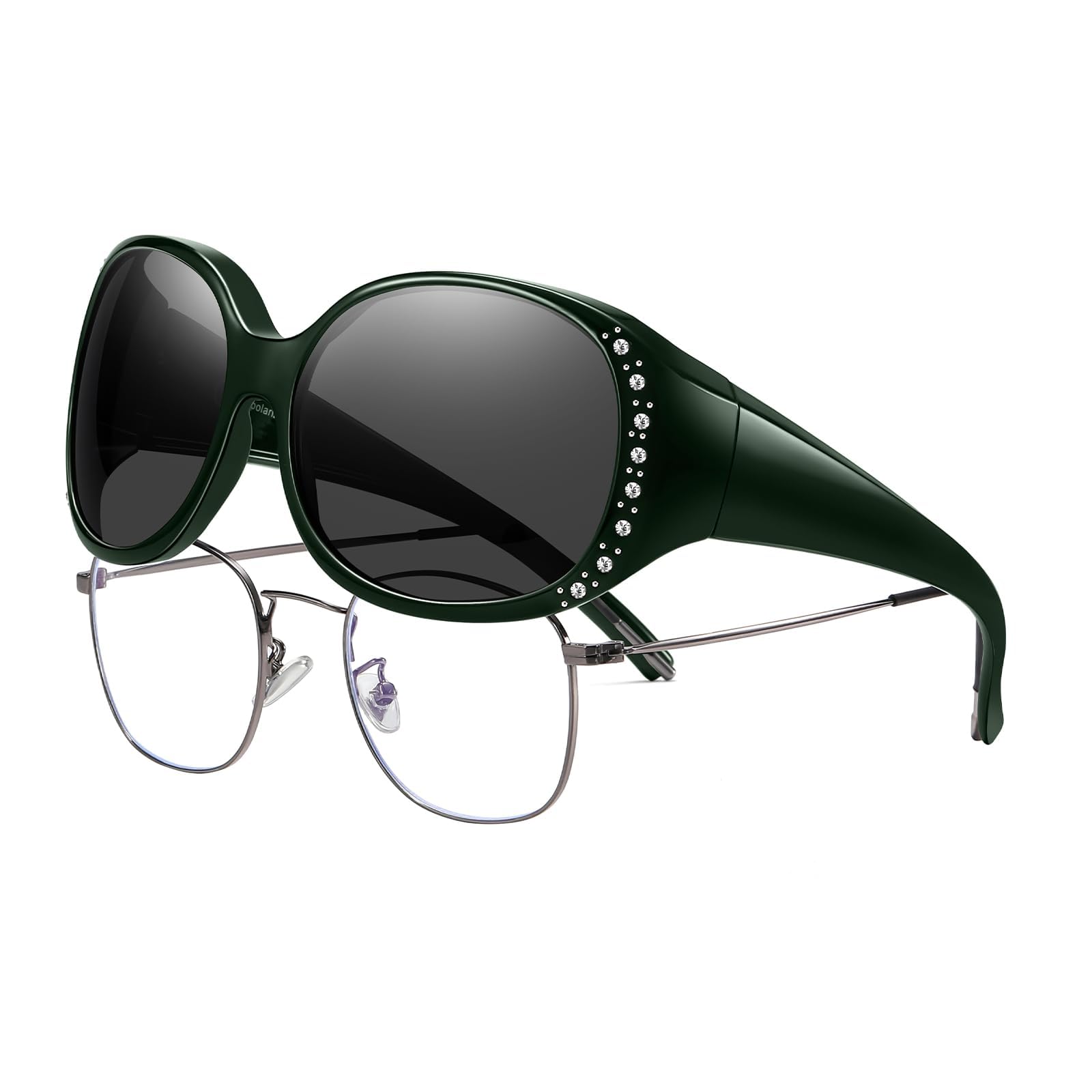 HAOLOTA Rhinestone Fit Over Sunglasses Women SG0108