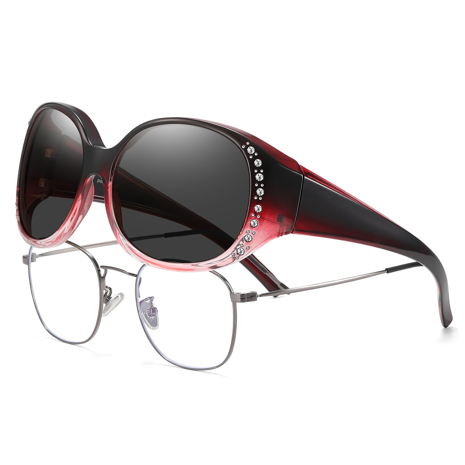 HAOLOTA Rhinestone Fit Over Sunglasses Women SG0108
