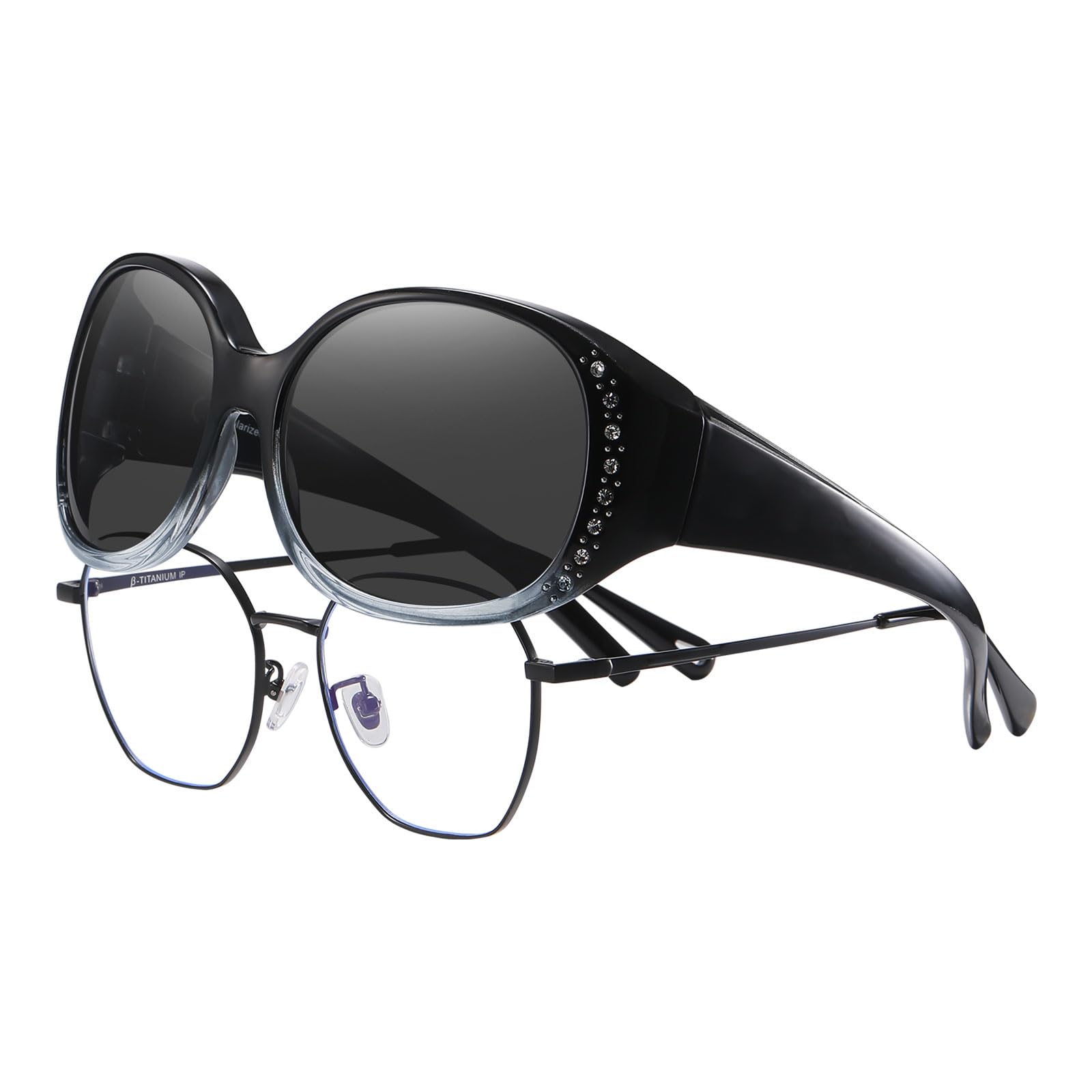 HAOLOTA Rhinestone Fit Over Sunglasses Women SG0108