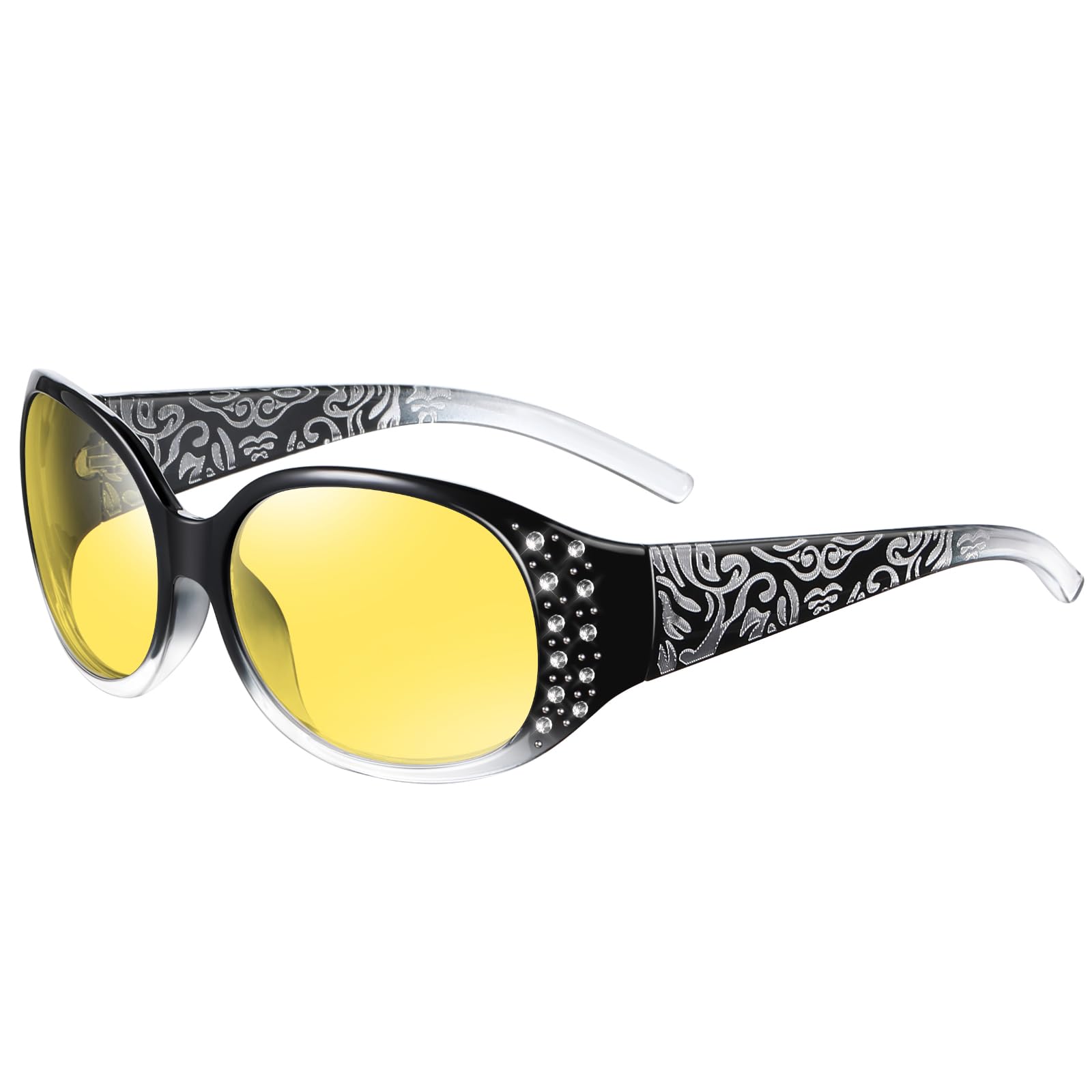 HAOLOTA Rhinestone Night Driving Glasses Women NV0008