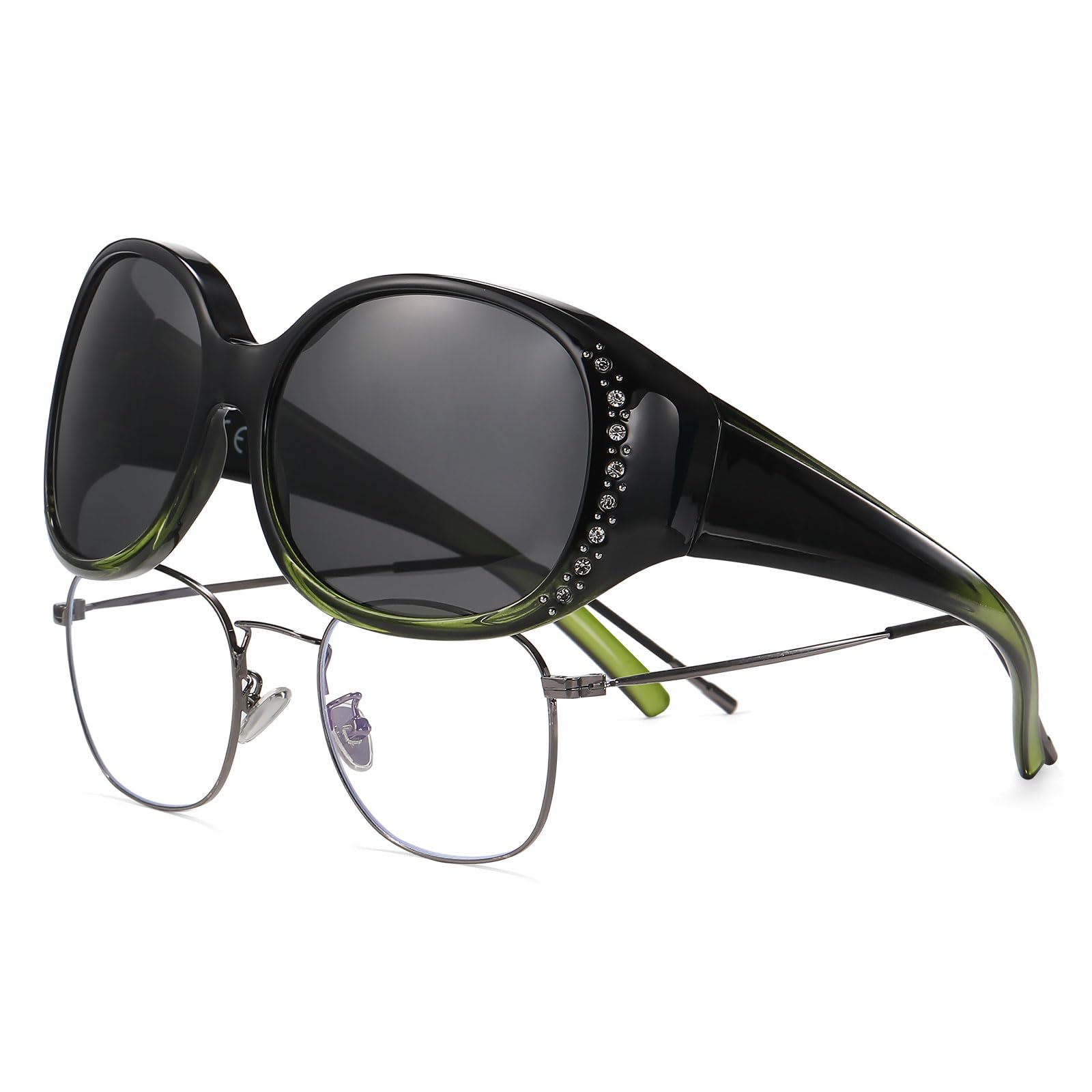 HAOLOTA Rhinestone Fit Over Sunglasses Women SG0108