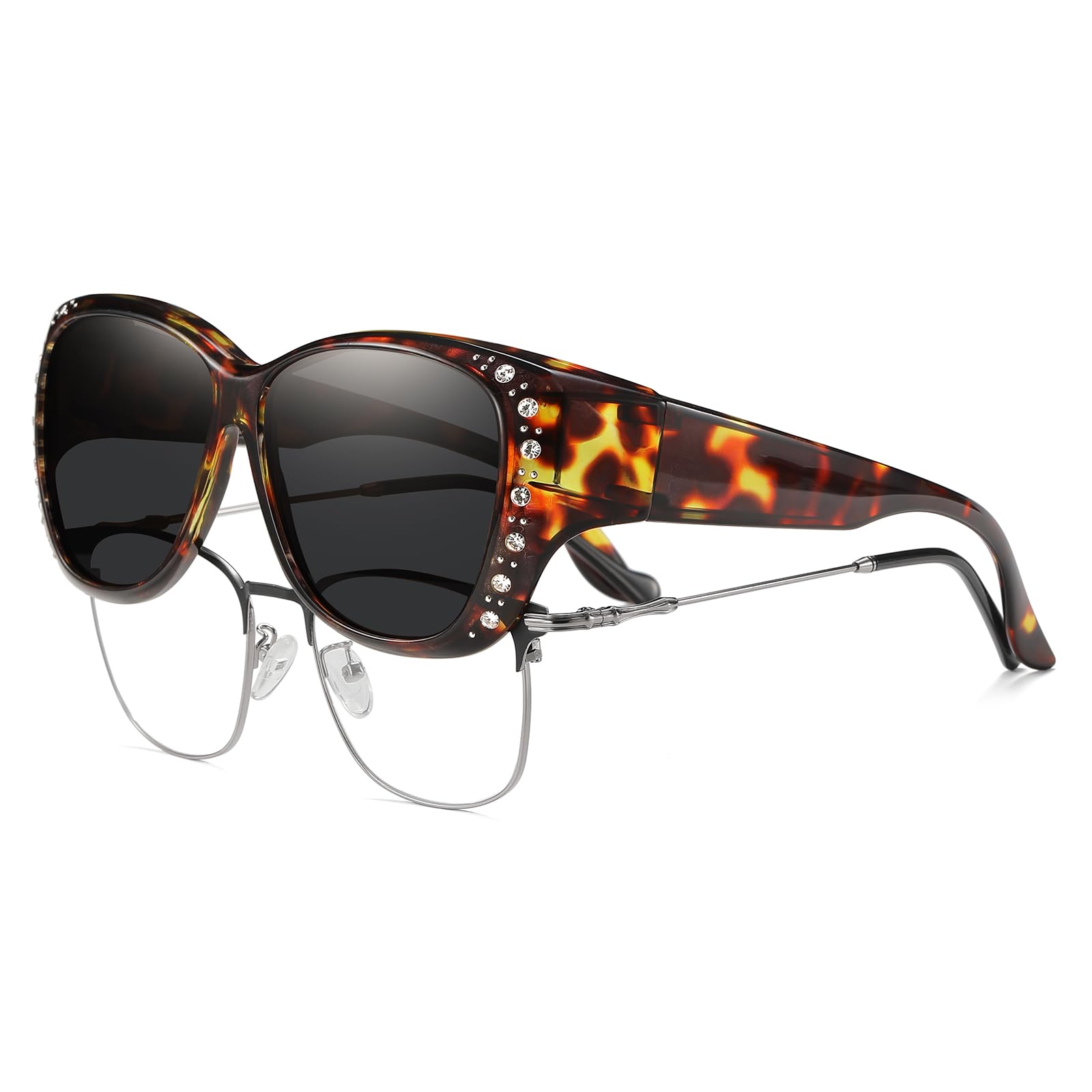 HAOLOTA Rhinestone Fit Over Sunglasses Women SG0107