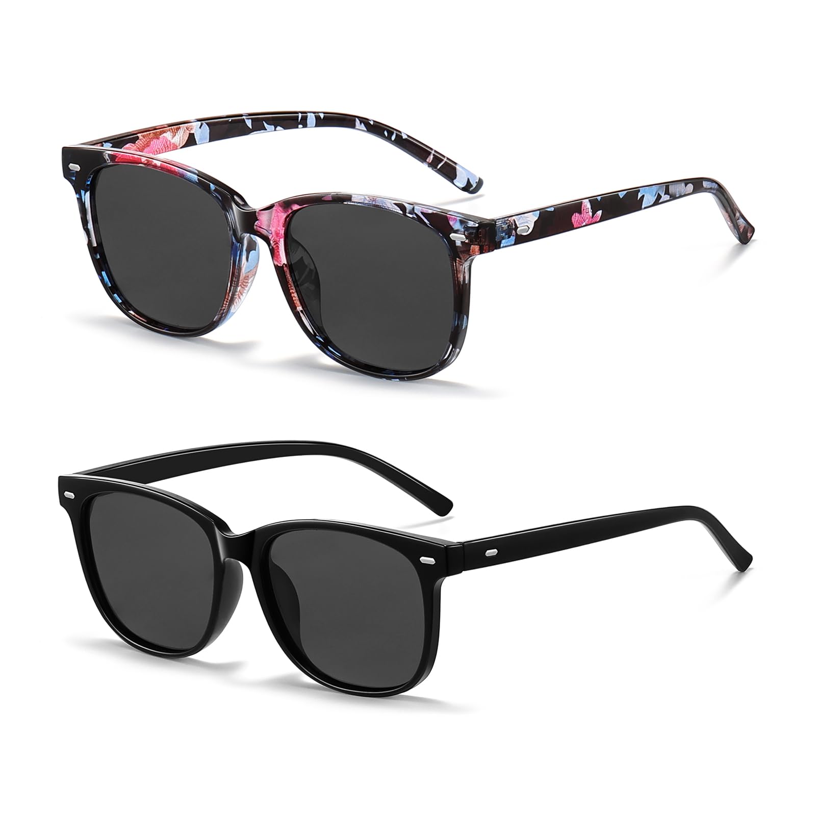 HAOLOTA 2pcs Classic Round Sunglasses Women SG1825-2P