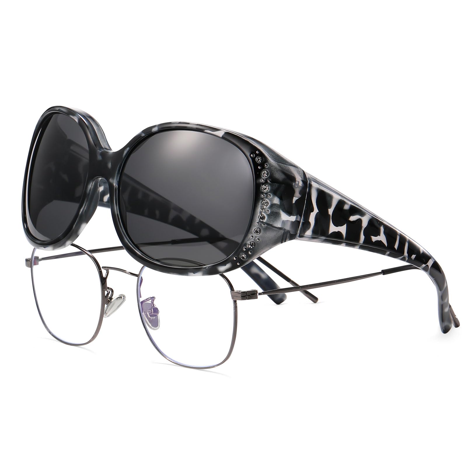 HAOLOTA Rhinestone Fit Over Sunglasses Women SG0108