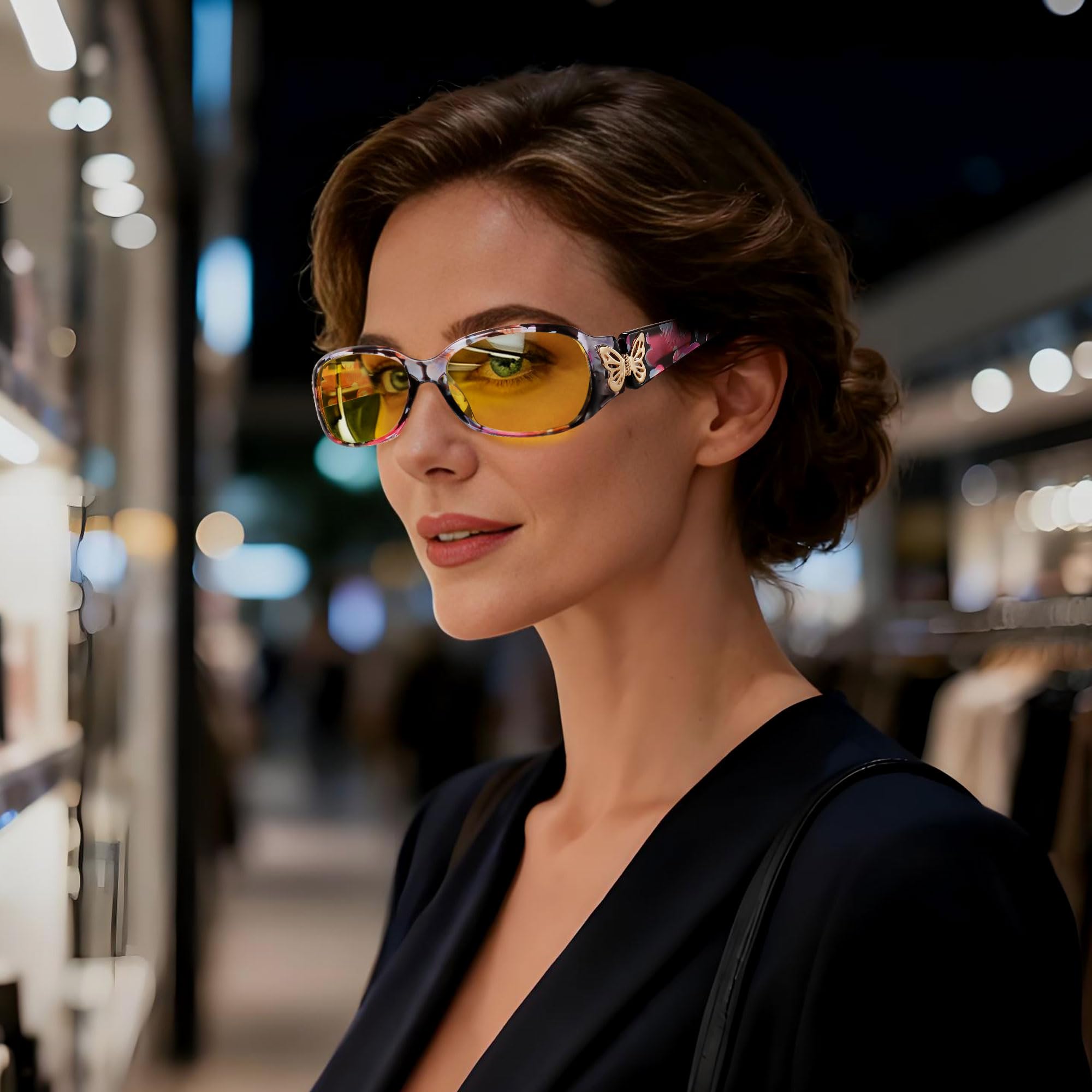 HAOLOTA Butterfly Night Driving Glasses Women NV0012
