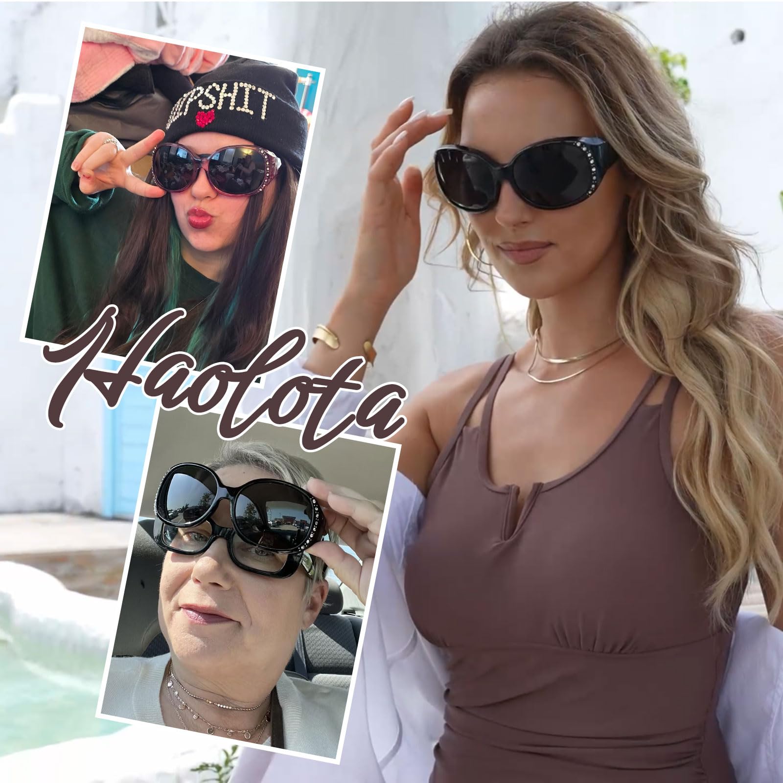 HAOLOTA Rhinestone Fit Over Sunglasses Women SG0108