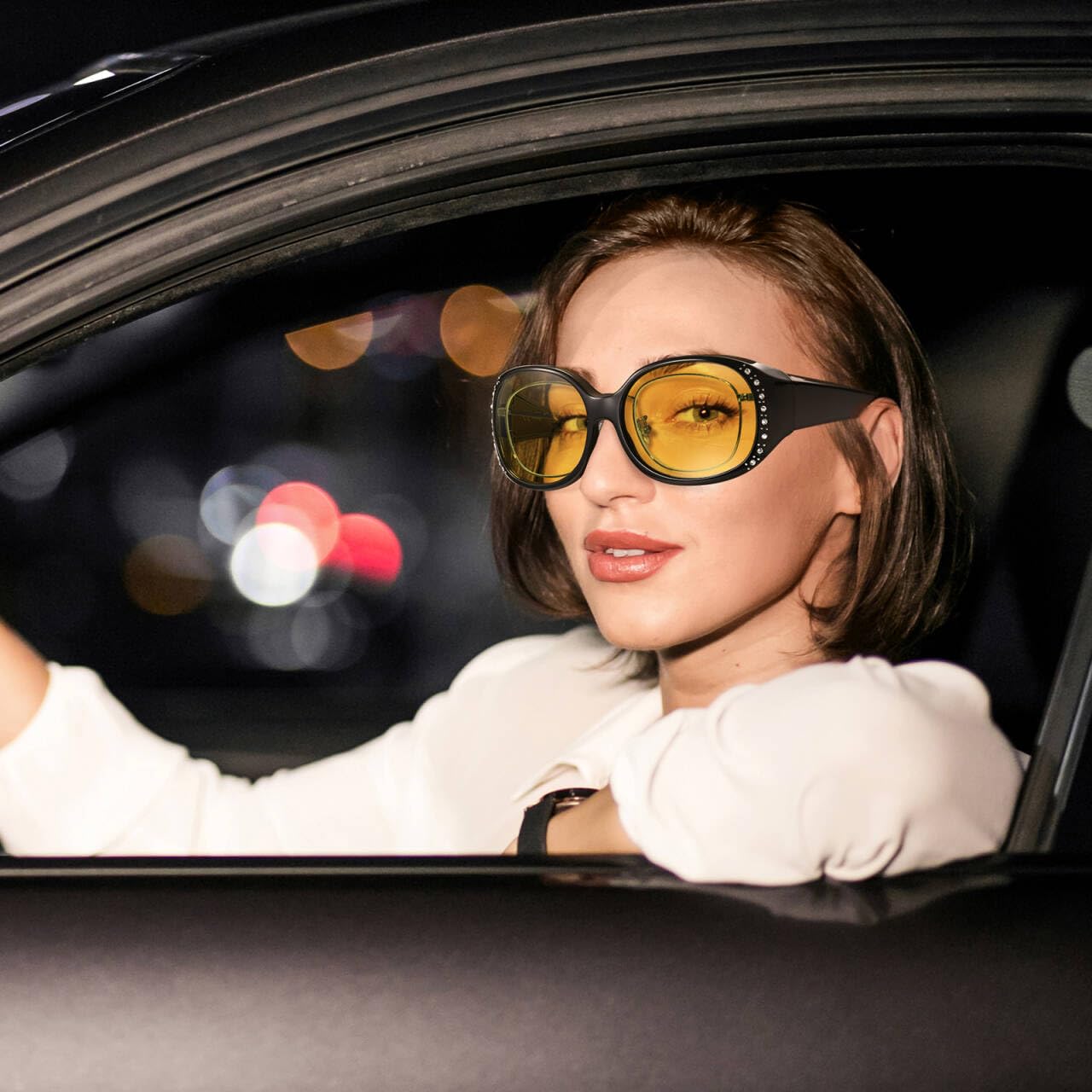 HAOLOTA Rhinestone Night Driving Over Glasses Women NV0108