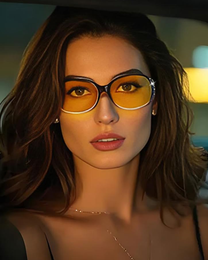 HAOLOTA Rhinestone Night Driving Glasses Women NV0008