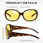 HAOLOTA Rhinestone Night Driving Glasses Women NV0008