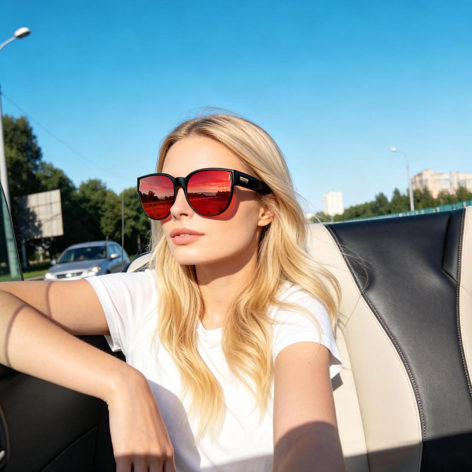 HAOLOTA Cat Eye Sunglasses Over Glasses Women SG0189