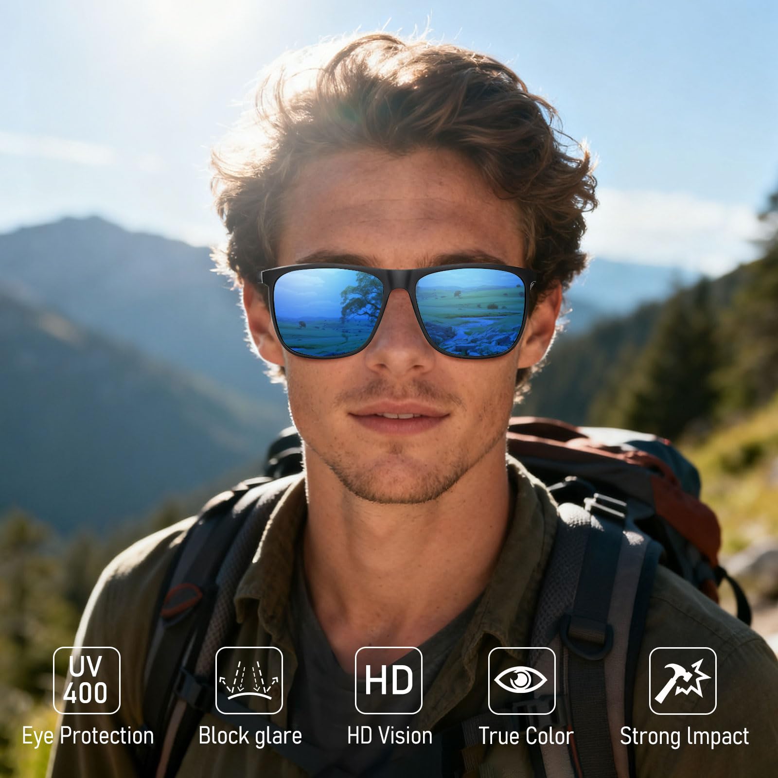 HAOLOTA Ultralight Carbon Fiber Sunglasses Men SG8001