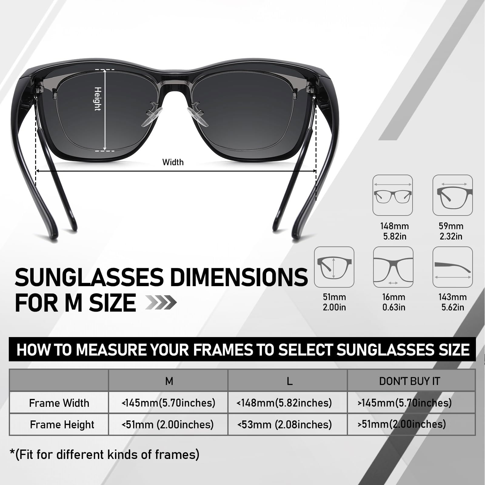 HAOLOTA Square Shades Fit-Over Sunglasses Men SG0174M