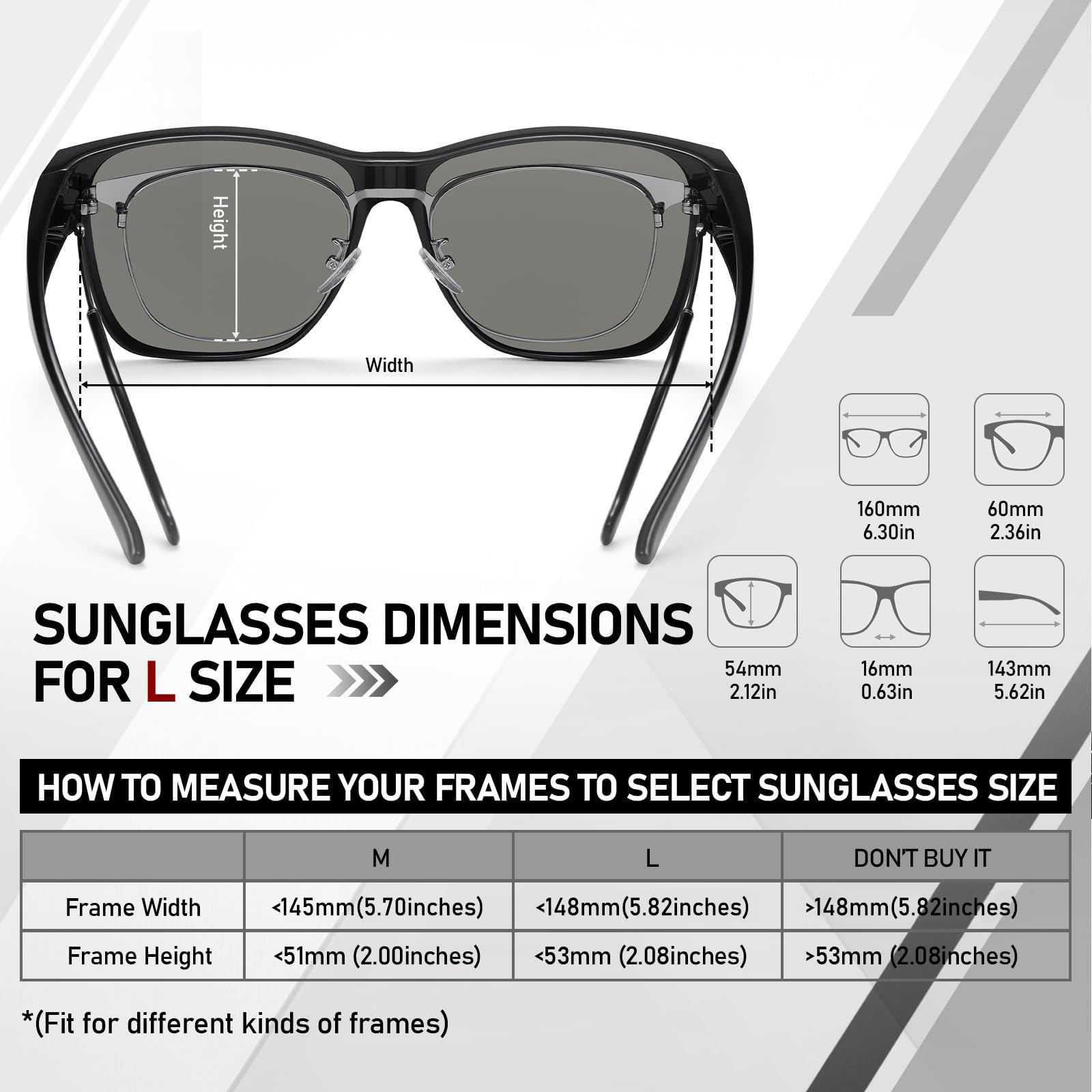 HAOLOTA Square Oversized Over Sunglasses Men SG0174L