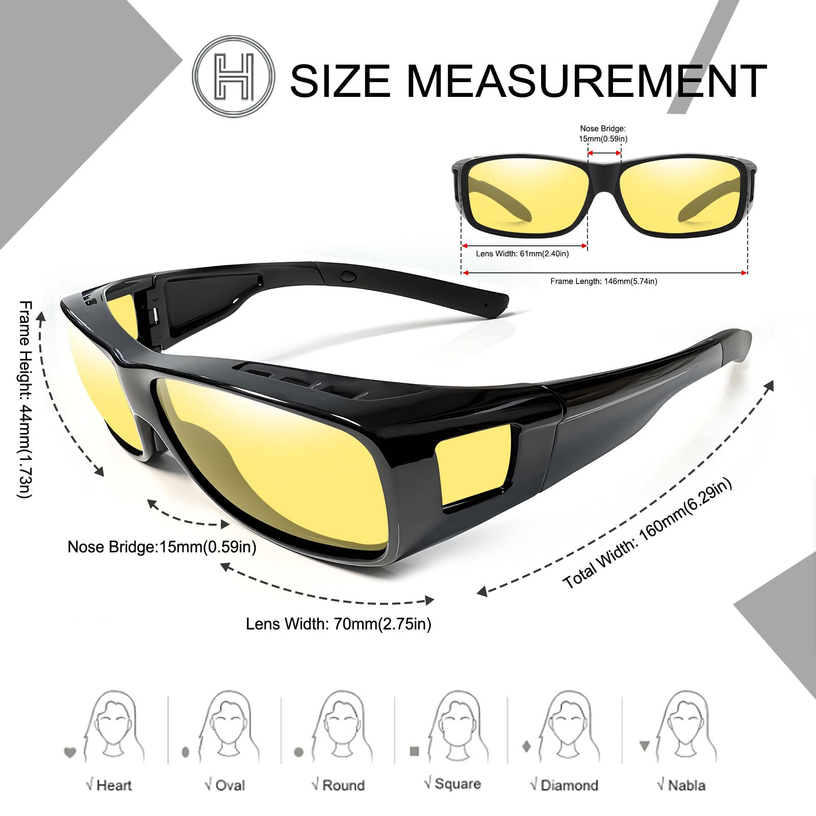 HAOLOTA Night Driving Over Glasses Men Women NV0154