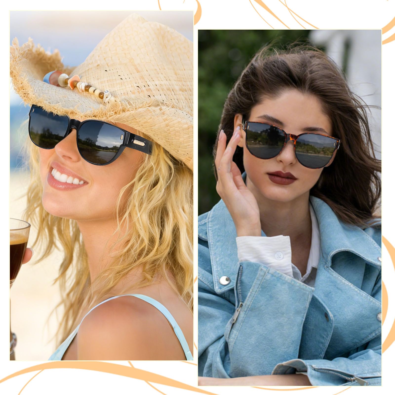 HAOLOTA Cat Eye Sunglasses Over Glasses Women SG0189