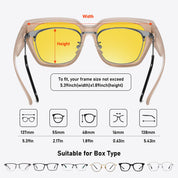 HAOLOTA Square Fit over Night Vision Driving Glasses NV0512