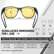 HAOLOTA Square Night Vision Driving Over Glasses NV0174L