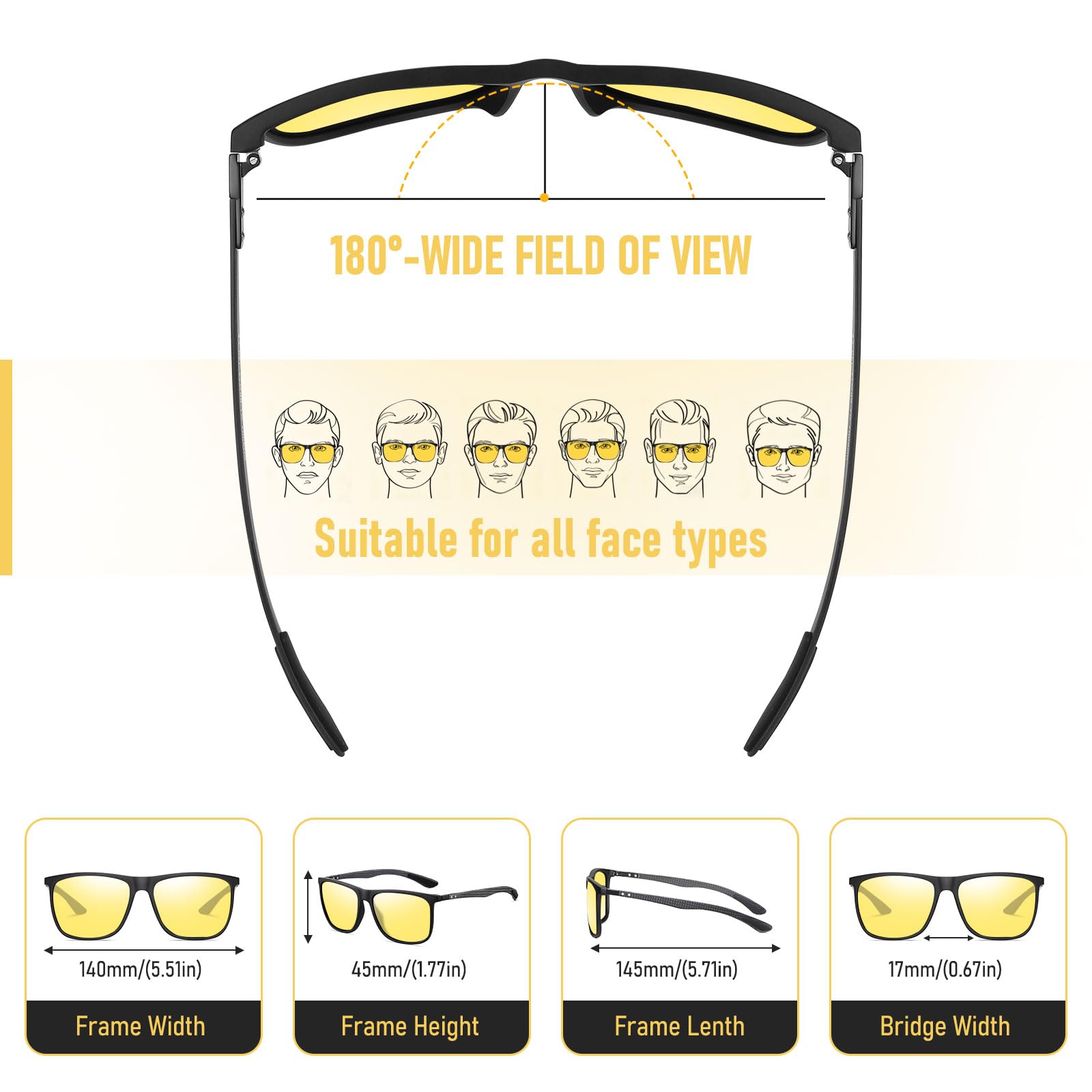 HAOLOTA Ultralight Carbon Fiber Night Glasses Men NV8001