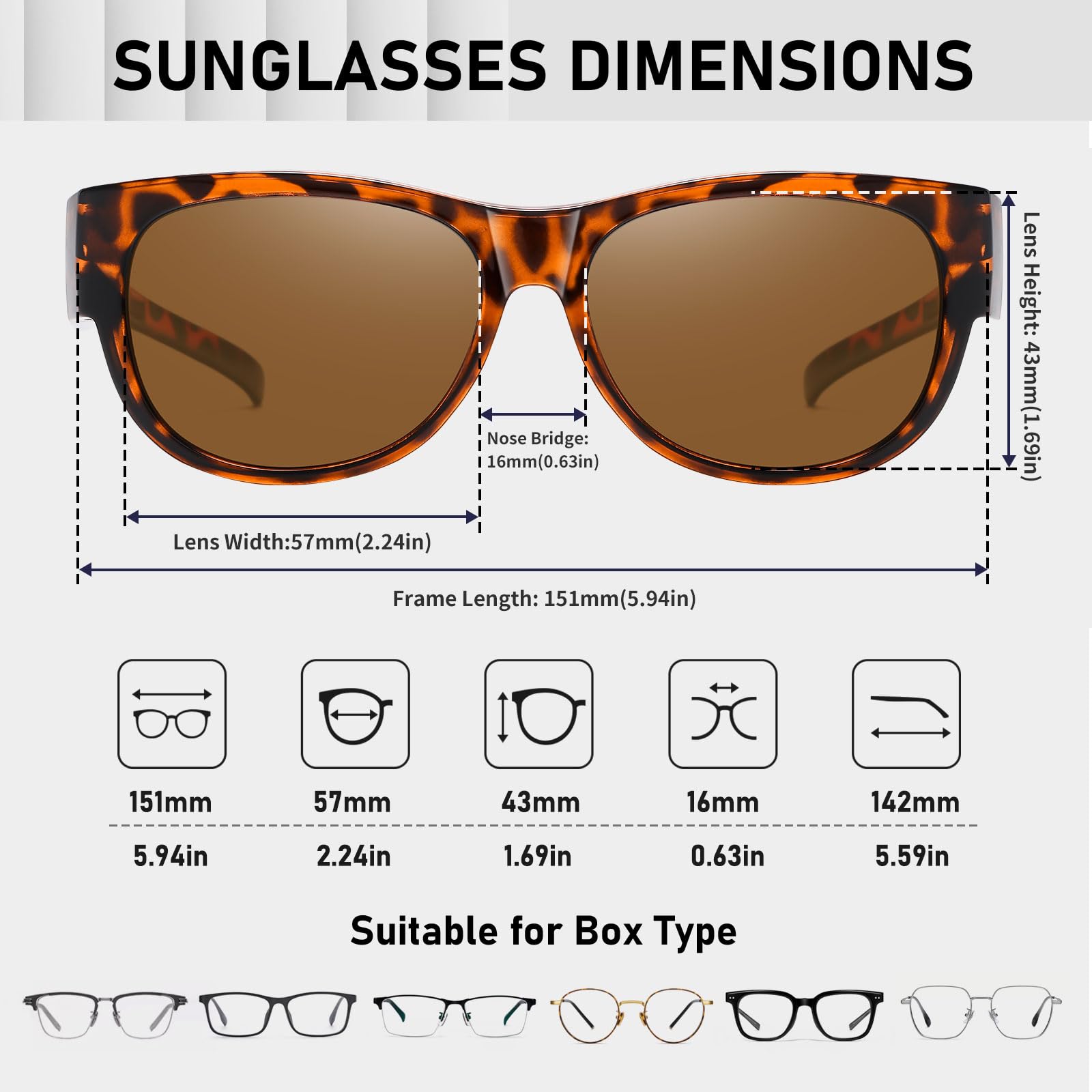 HAOLOTA Cat Eye Sunglasses Over Glasses Women SG0173