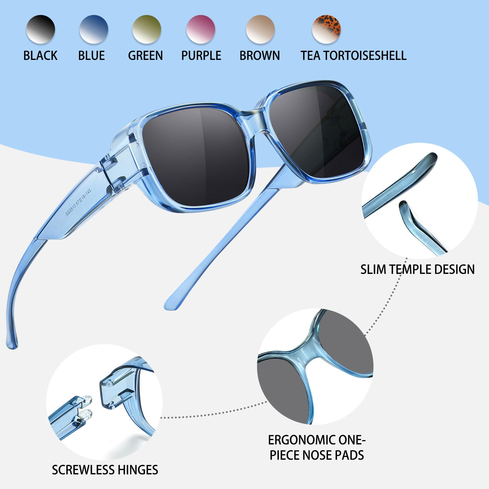 HAOLOTA Small Sunglasses Over Glasses Women SG0513
