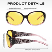 HAOLOTA Rhinestone Night Driving Glasses Women NV0008