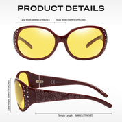 HAOLOTA Rhinestone Night Driving Glasses Women NV0008