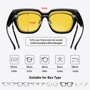 HAOLOTA Square Fit over Night Vision Driving Glasses NV0512