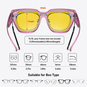 HAOLOTA Square Fit over Night Vision Driving Glasses NV0512
