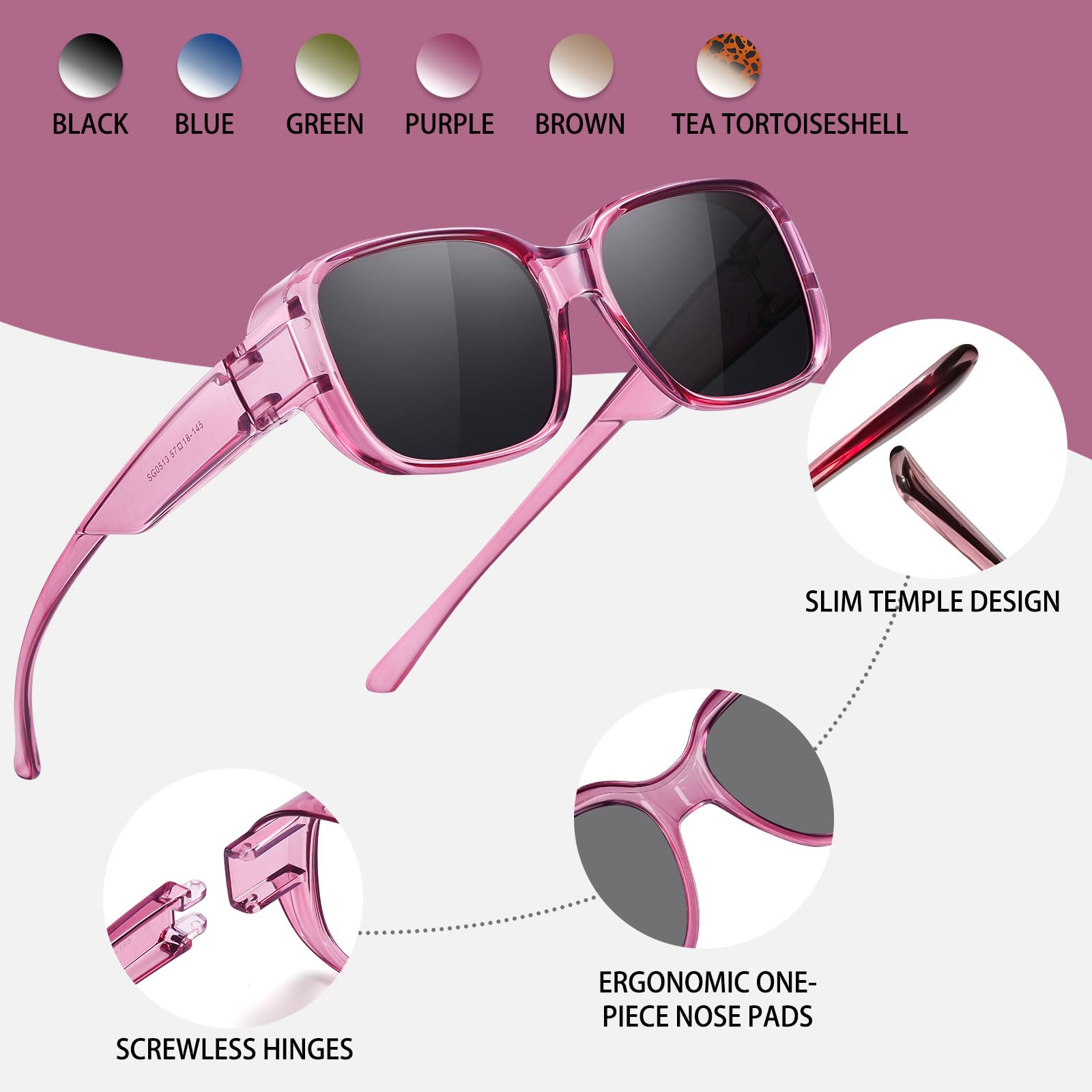 HAOLOTA Small Sunglasses Over Glasses Women SG0513