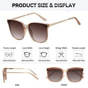 HAOLOTA Metal Frame Cat Eye Sunglasses Women SG1066