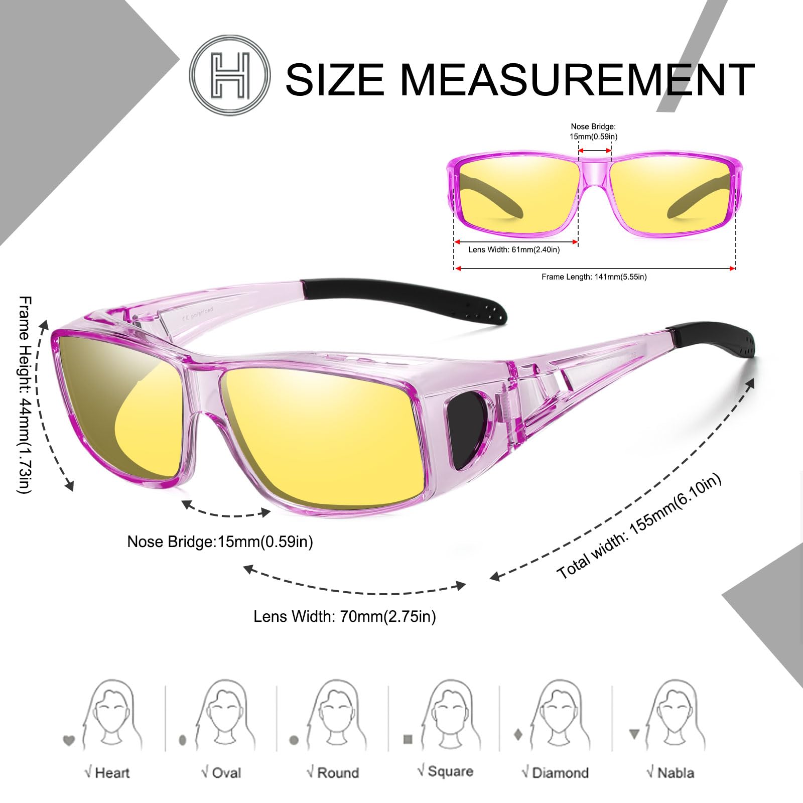 HAOLOTA Night Driving Over Glasses Men Women NV0311