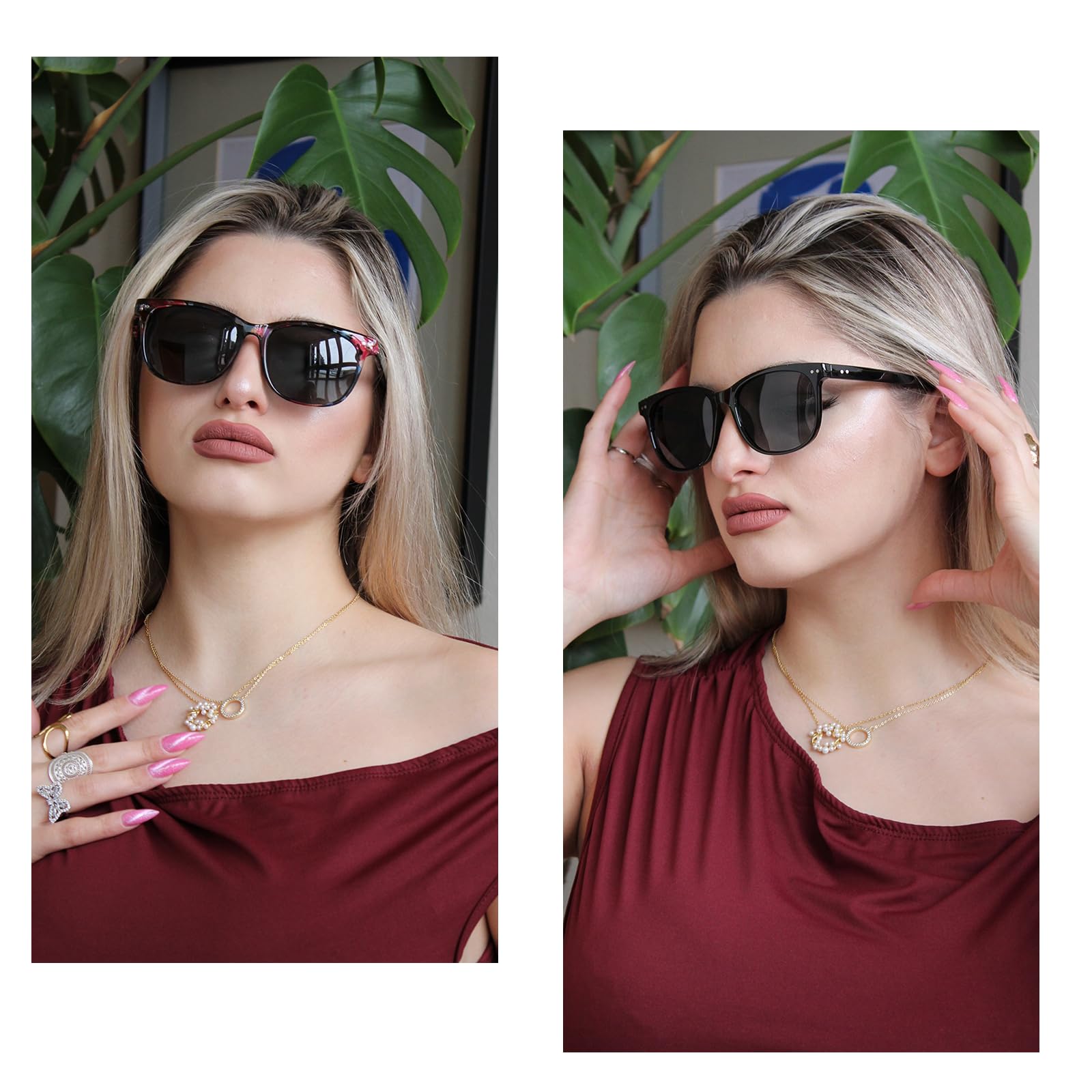HAOLOTA 2pcs Classic Round Sunglasses Women SG8081-2P