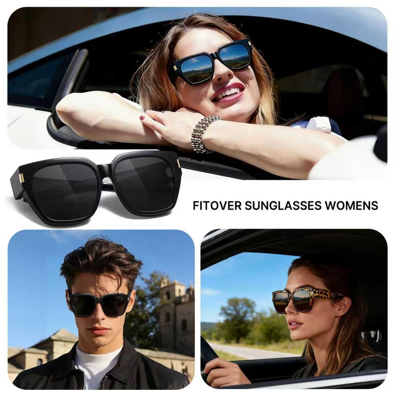 HAOLOTA Square Shapes Fit-Over Sunglasses SG0512